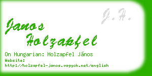 janos holzapfel business card